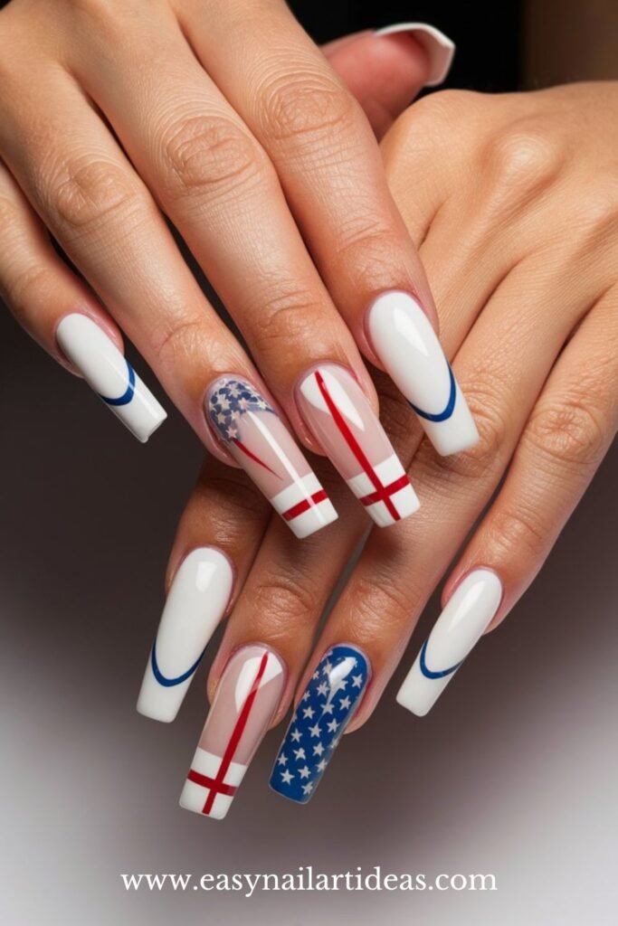 American flag inspired Nail Art Ideas