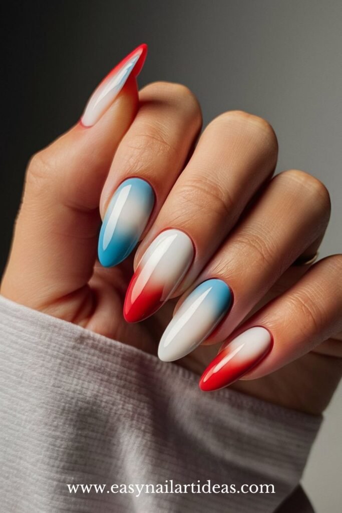 July 4 Ombre Nail Art Ideas