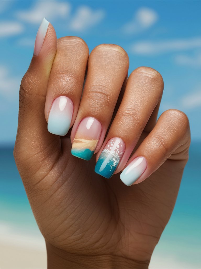 beachy nails