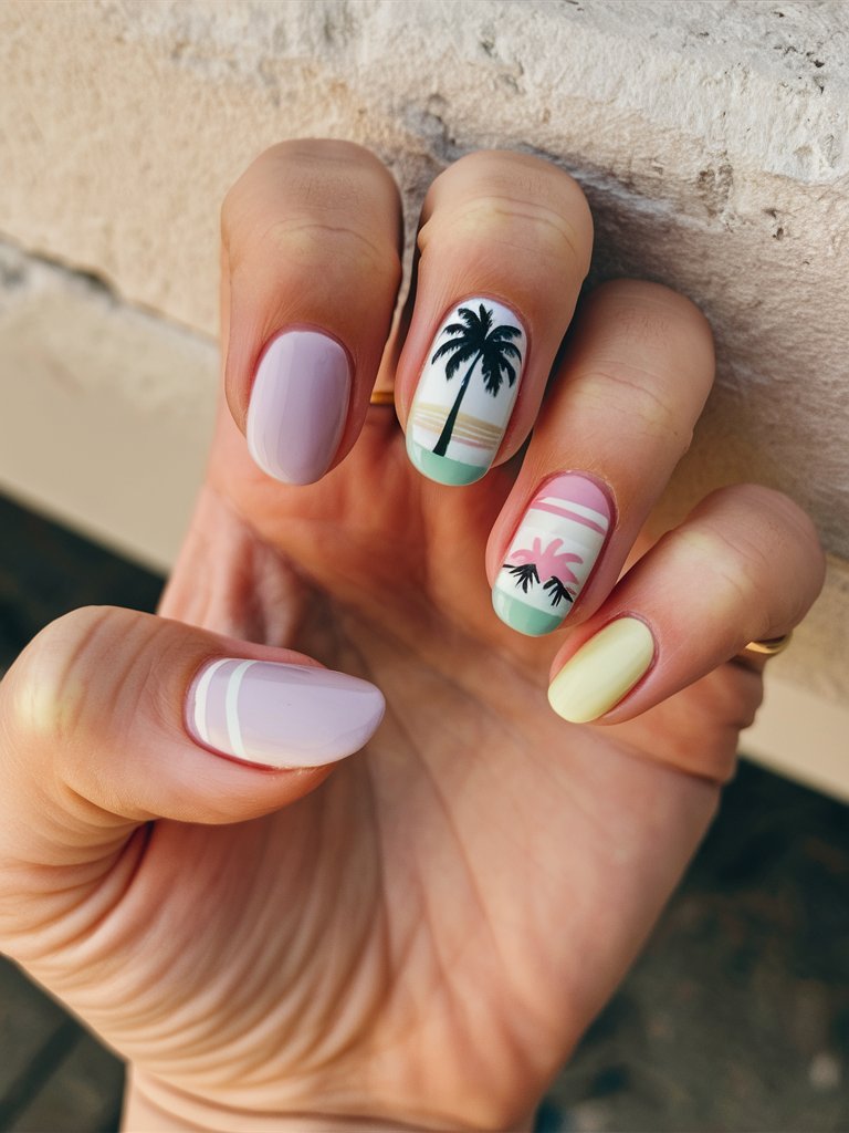 funky beach nails