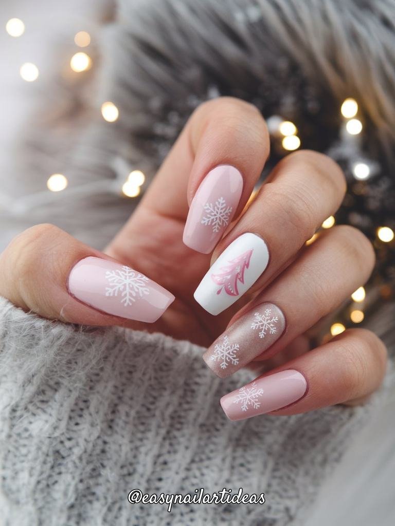 pink-christmas-nails