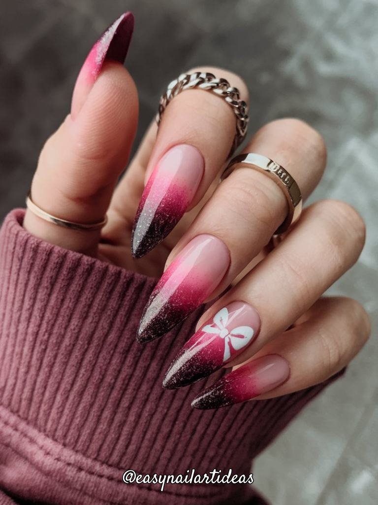 pink christmas nails